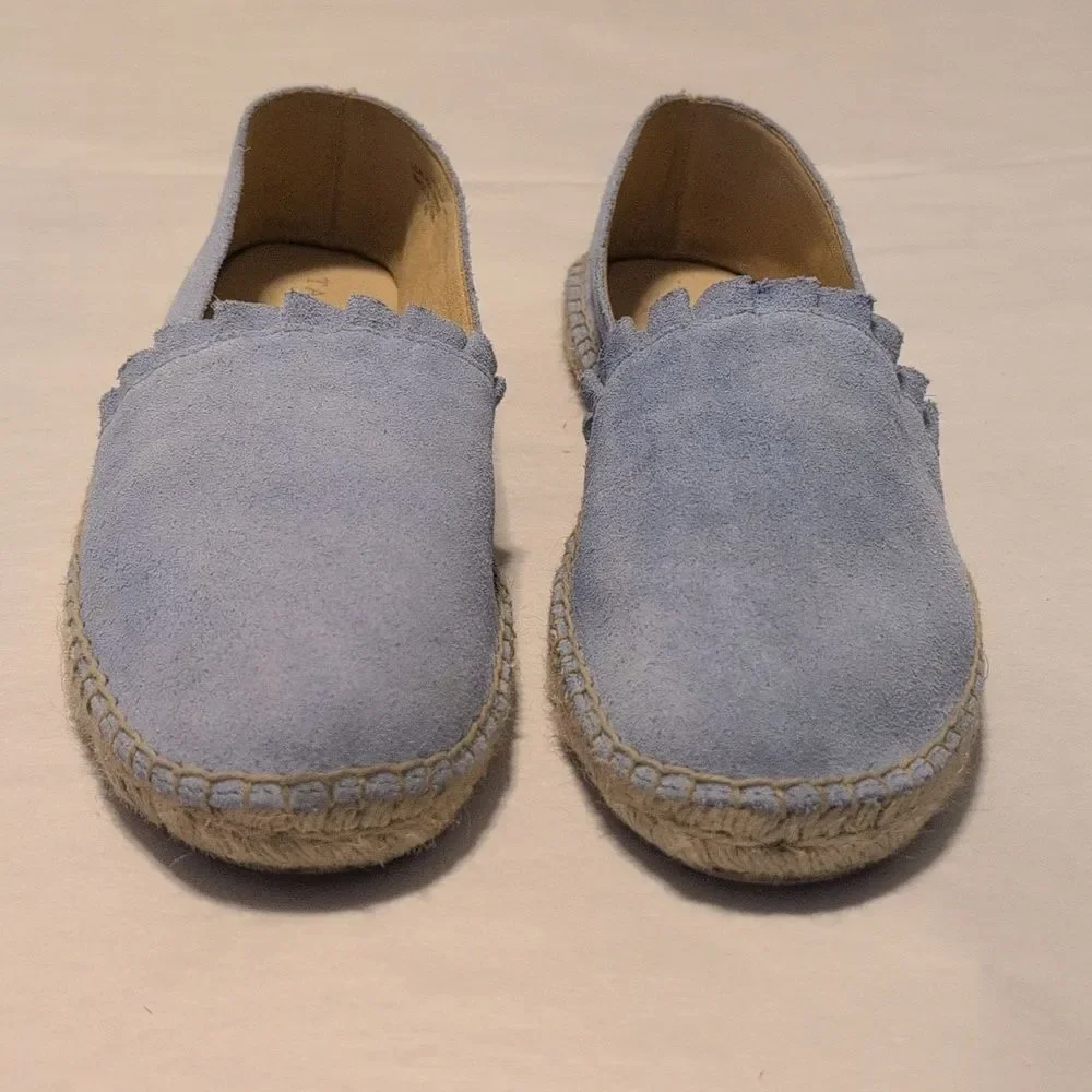 Talbots Izzy Espadrilles Light Blue Suede Flats Size 7.5